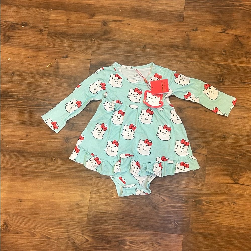 Posh Peanut Sanrio Hello Kitty Ghost Ruffled Bodysuit